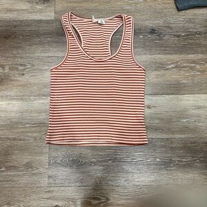 Sky and Sparrow Rust Striped Tank Top